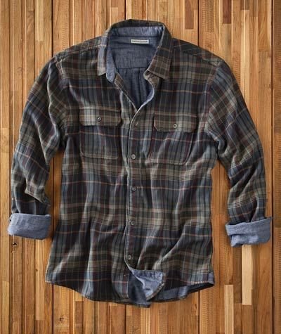 Men's Casual Check Print Long Sleeve Lapel Shirt