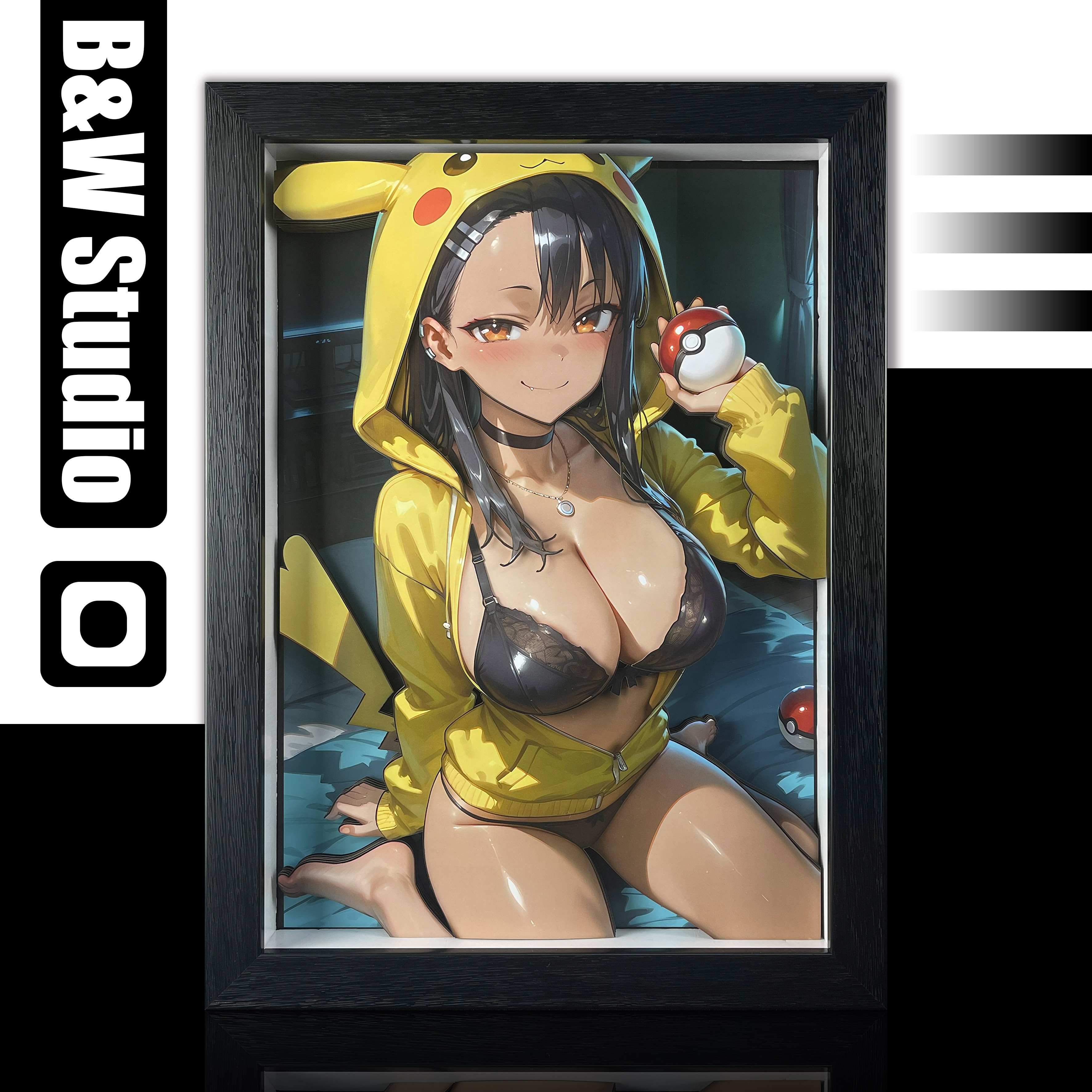 B&W Studio - Pokemon KPCG-003 & KPCGSlim-003 Pikachu Girl Series Hayase Nagatoro 3D Decorative Painting  -