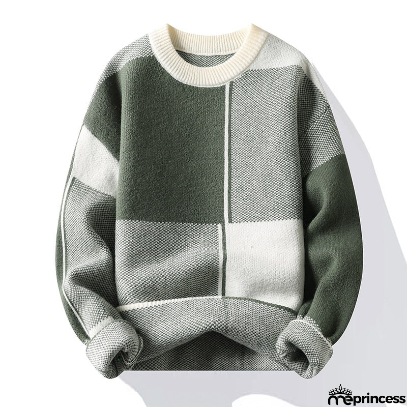 Men's O-Neck Acrylic Full Sleeve Pullovers Knitted Winter Sweater