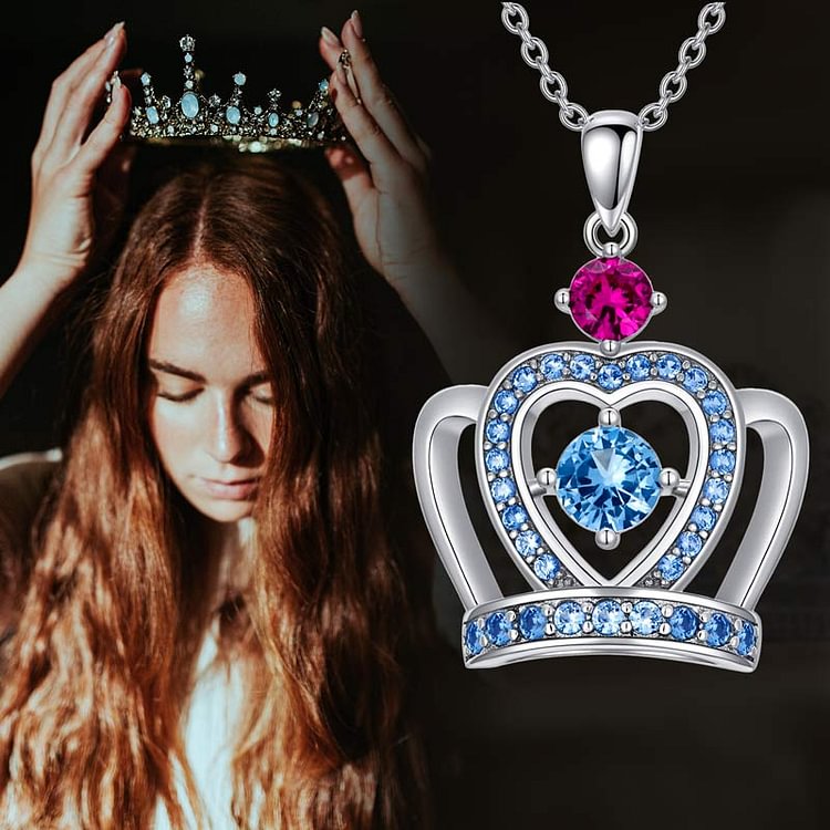 For Daughter - S925 Straighten Your Crown Princess Queen Crown Necklace