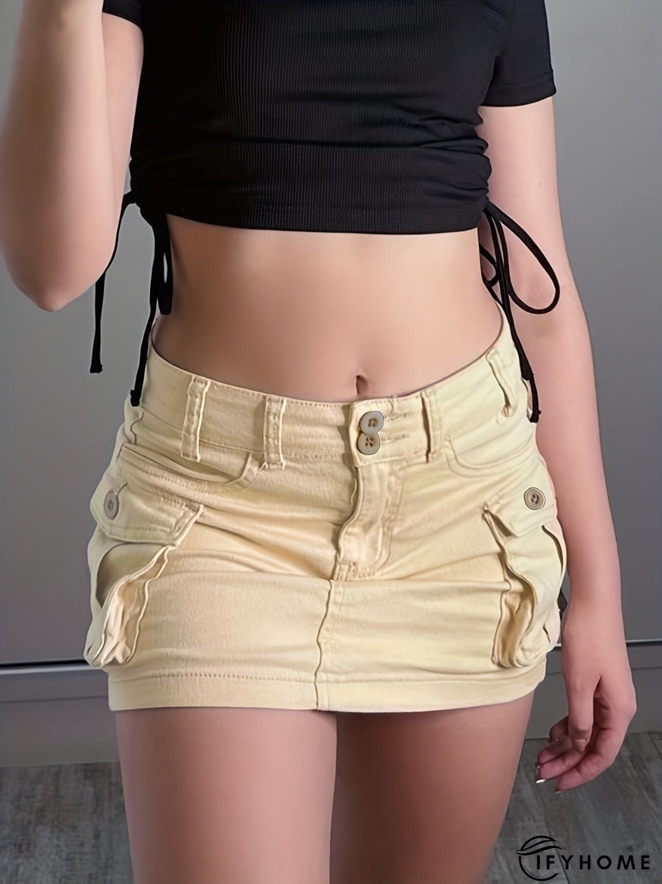 Solid Y2K Style Slim Fit Short Denim Mini Dress | IFYHOME