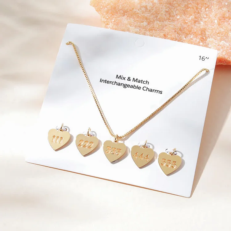 Heart Angel Number Pendant Necklace