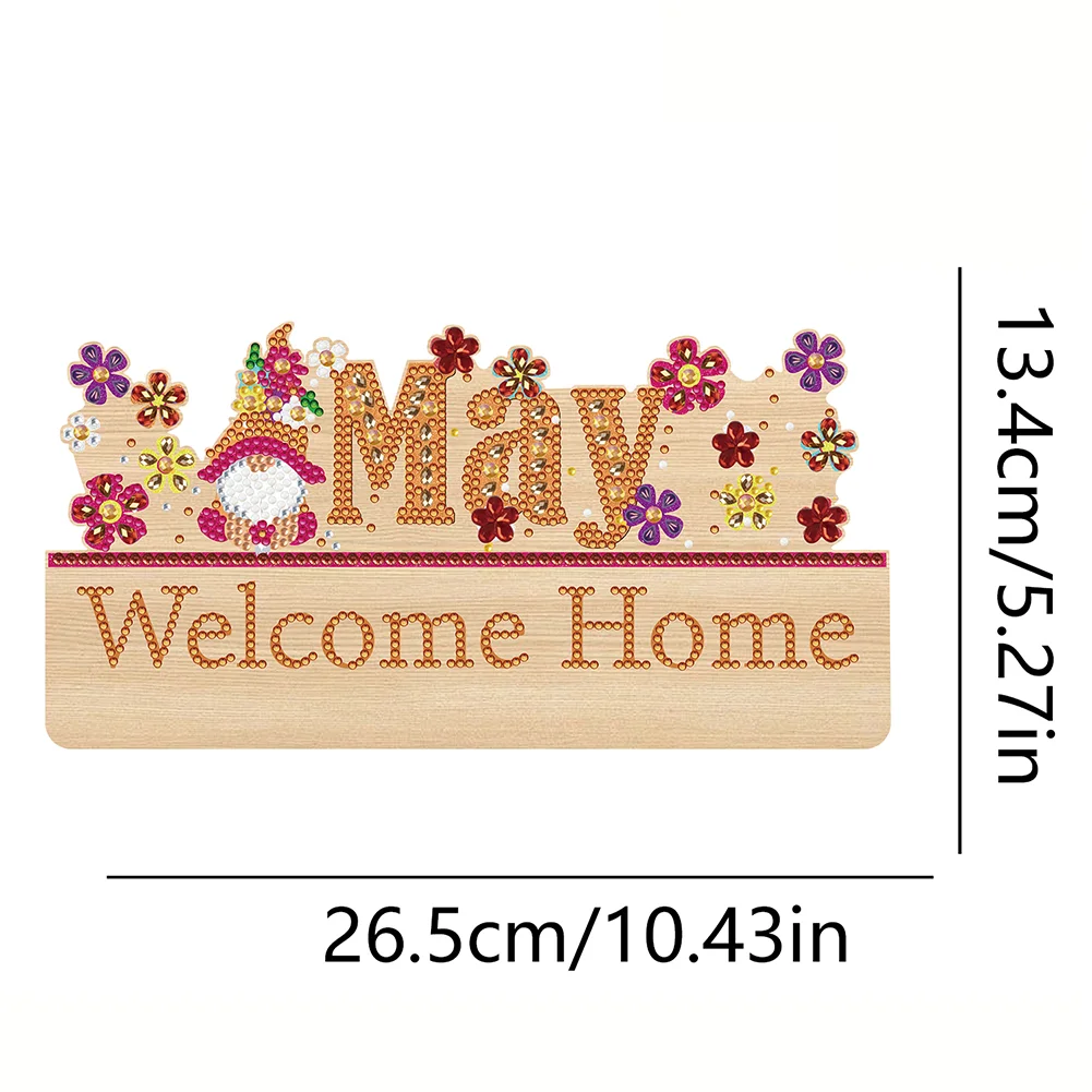DIY Wooden Calendar May DIY Diamond Art Craft Wall Hooks for Beginners Adults