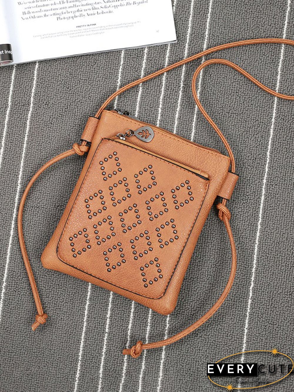 Simple Rivet Mini Crossbody Bag