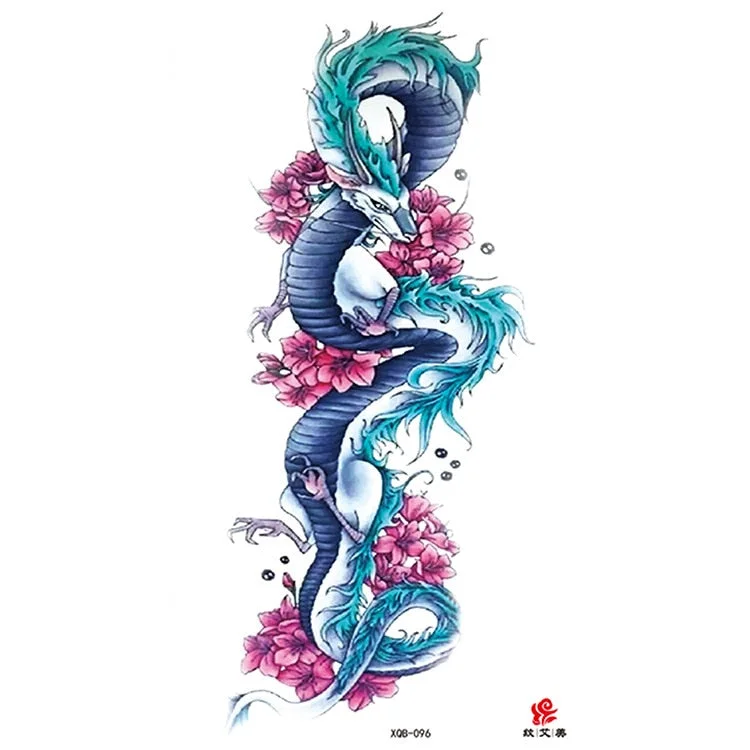 Waterproof Temporary Tattoo Sticker Chest Black Flash Tattoos Wolf Tiger Dragons Sexy Flower Body Art Arm Fake Tatoo Women Men