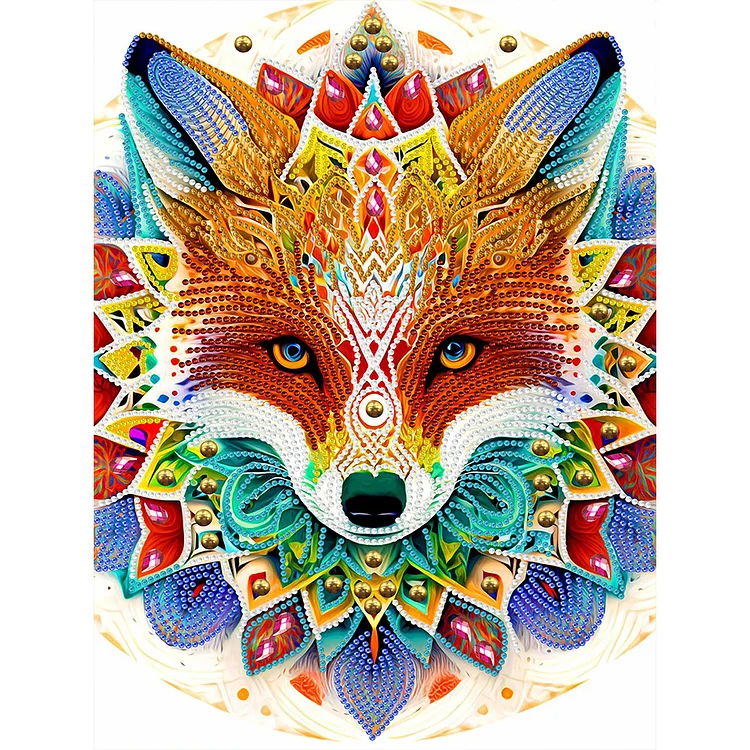 Partial Special-Shaped Diamond Painting - Fox Ana Wolf 30*40CM