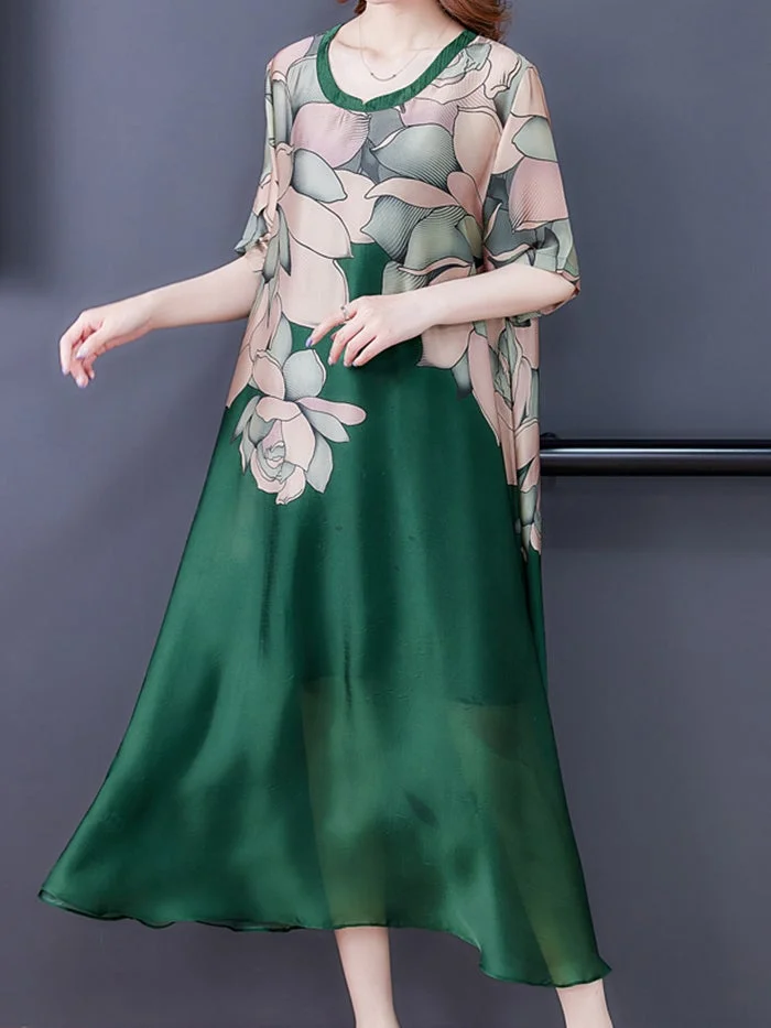 Elegant Printed Tencel Dress