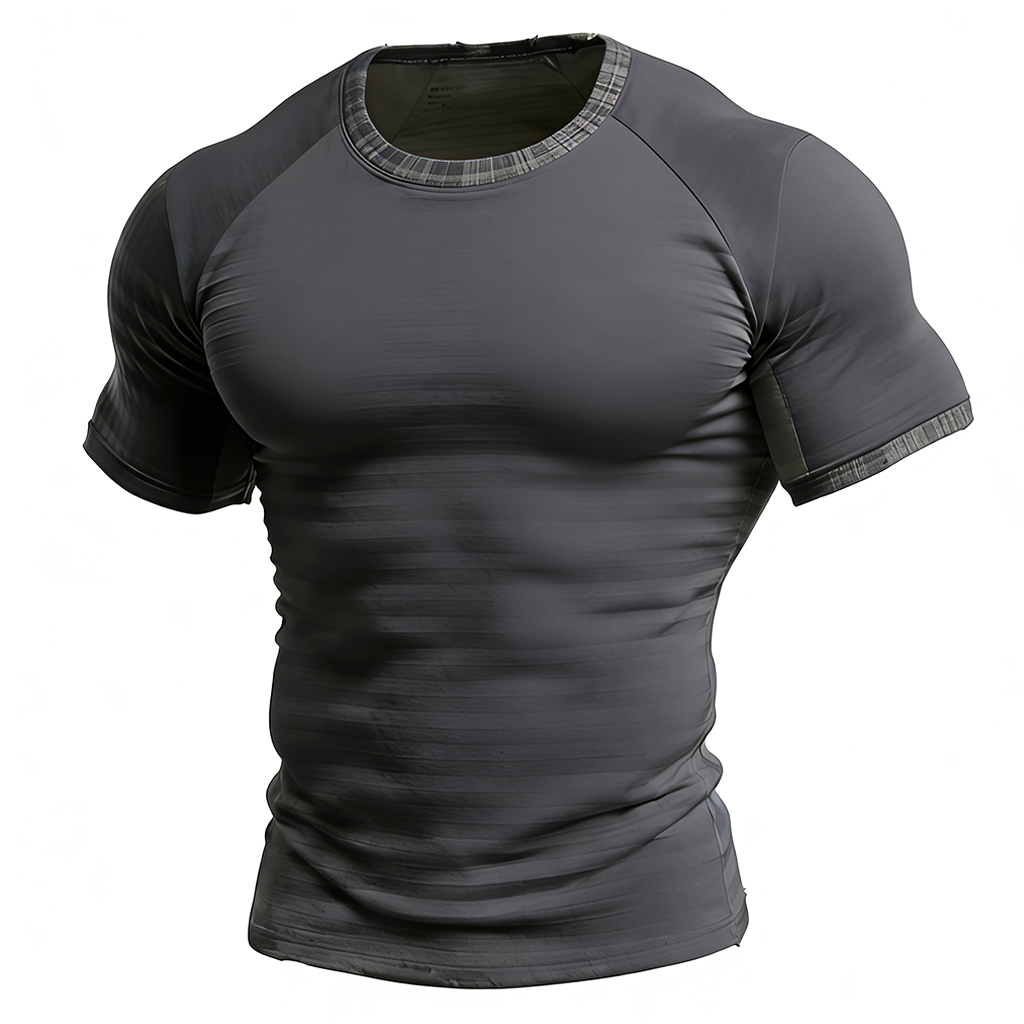 Textured Quick Dry Workout Tee Men's Compression Gym Shirt