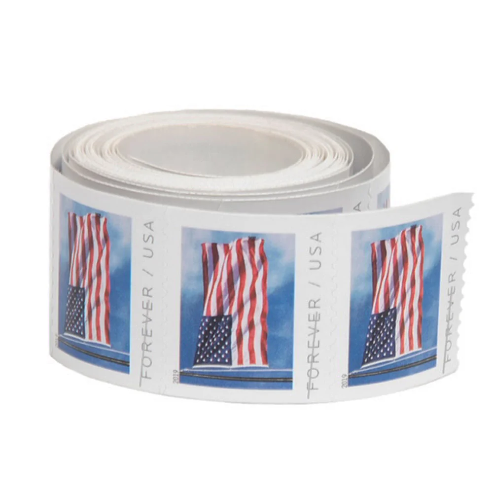 🎁【US Free Shipping】100PCS US Flag. 2019 Roll