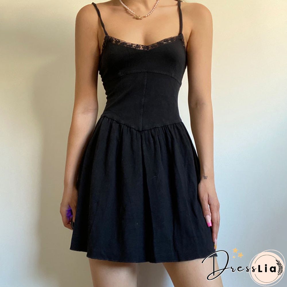 Girl Aesthetics Straped Summer Dresses Y2K Fashion Sleeveless A-line Ruched Mini Dress V-neck Vintage White Dress