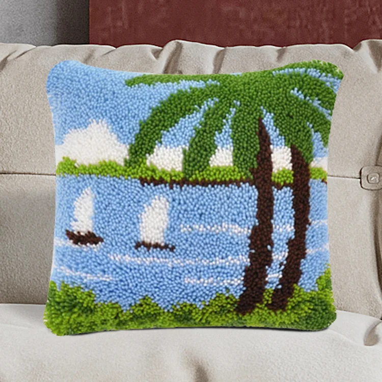Summer Landscape Pillowcase Latch Hook Kits for Beginners veirousa