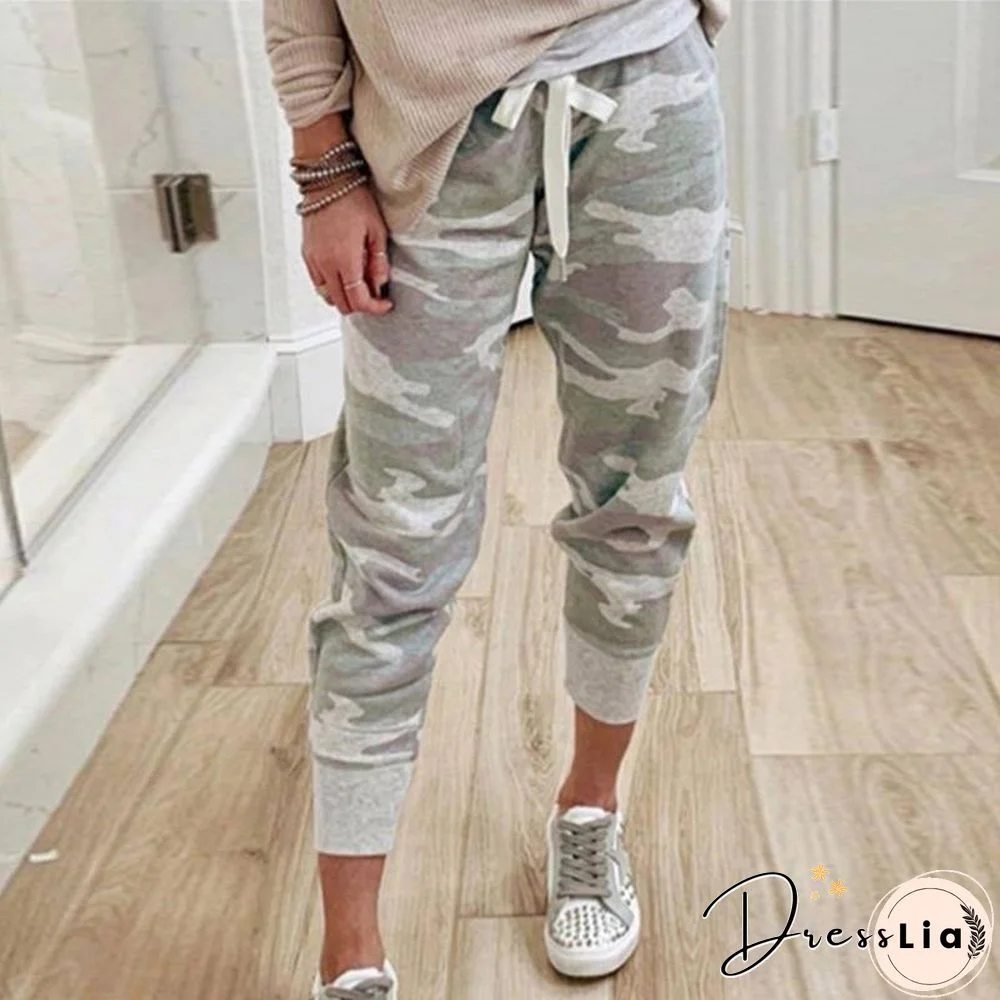 Women Camouflage Joggers Pants New Ankle Camo Cargo Jogging Trousers Female Autumn Streetwear Lace Up Ladies Sweatpants