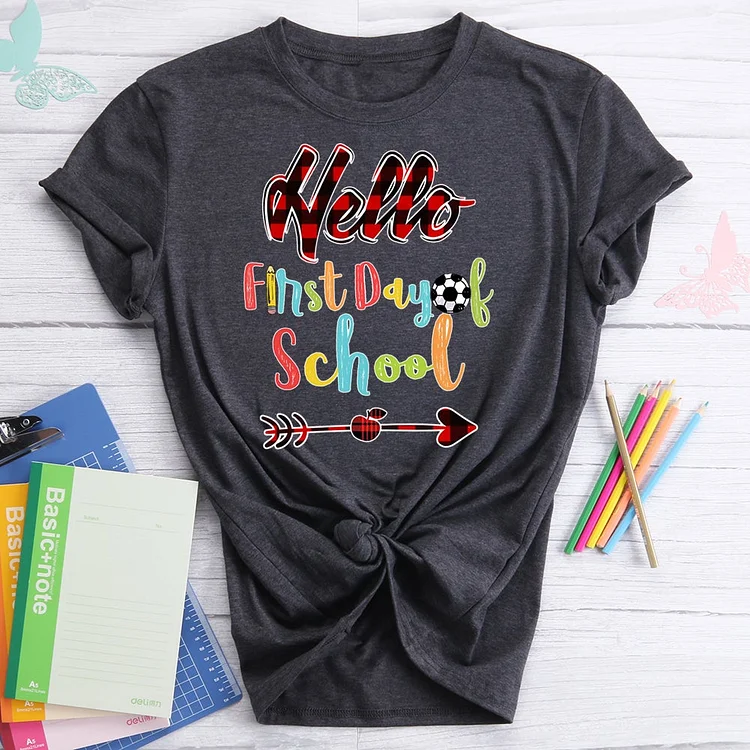 Back to School Shirt Hello First Day of School  T-Shirt Tee-07267