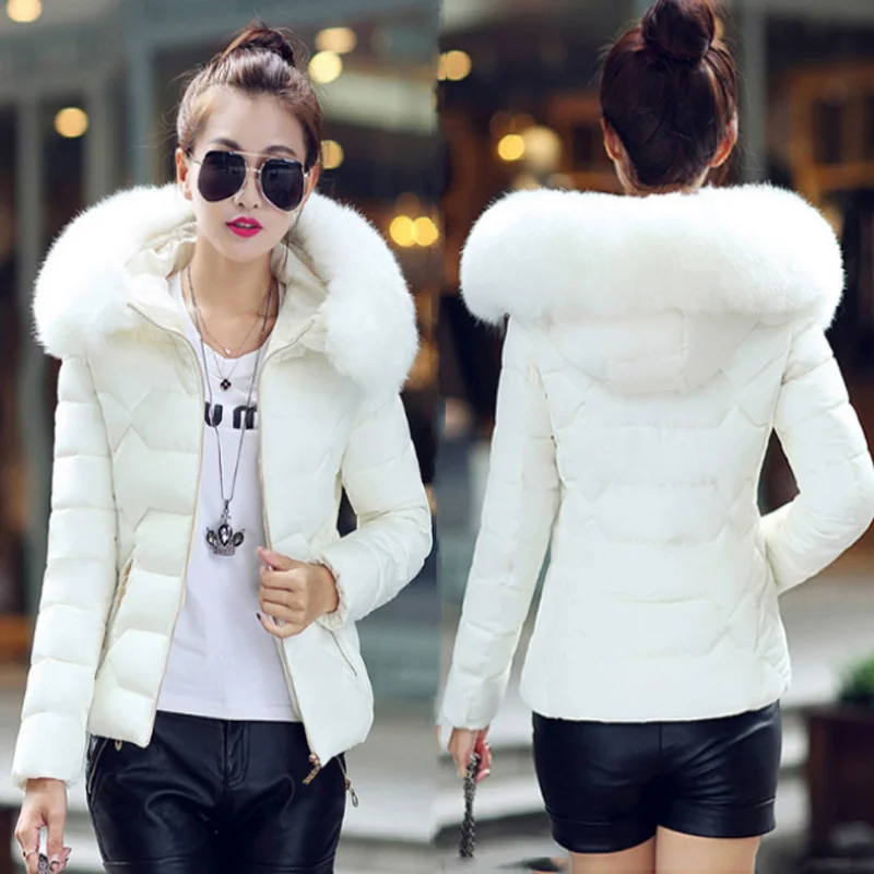 Toloer Cotton-Padded Clothes Female 2024 Autumn And Winter New Korean Version Of Large Size Big Wool Collar Short Cotton-Padded Clothes Female Cotton-Padded Jacket Jacket-Outfit Ideas