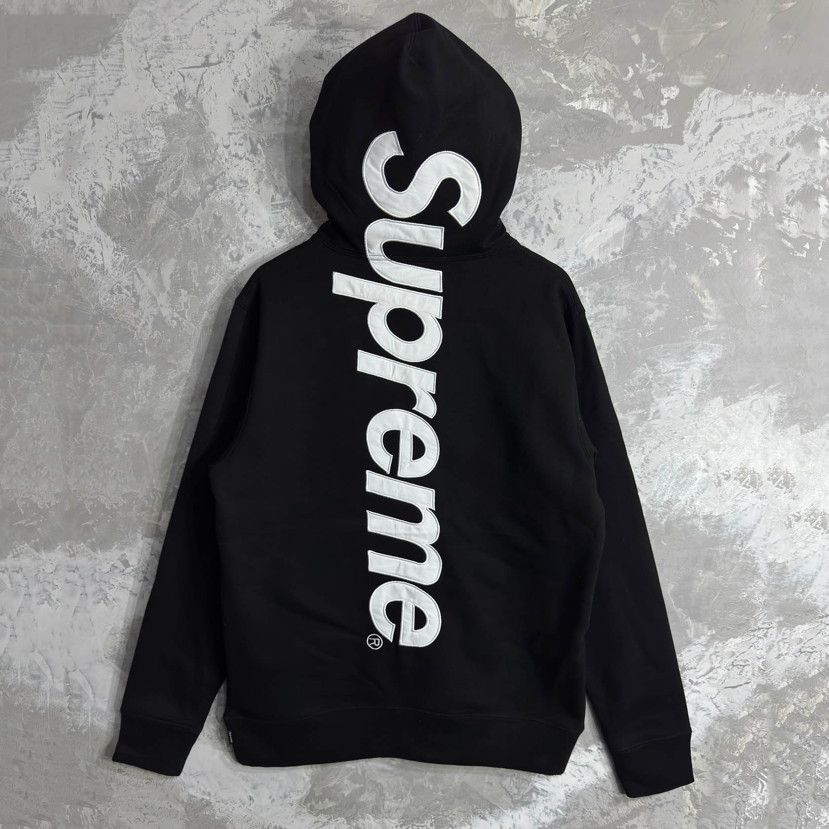 Supreme Letters On The Back Cotton Long Sleeve Hoodie