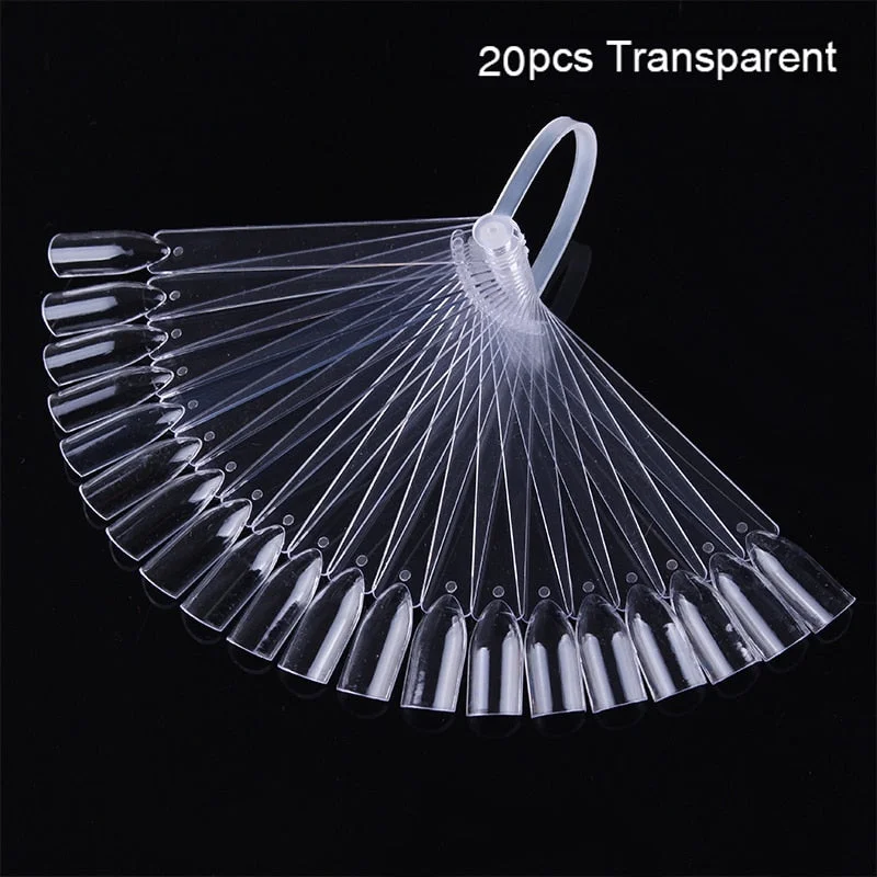 Color Card False Nail Tips Fan Transparent White Fake Nail Tips  Nail Art Practice Display Design Tools-Nail Inspo