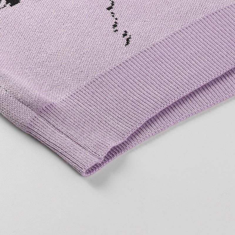 ABSTRACT AVATAR KNIT PULLOVER SWEATER