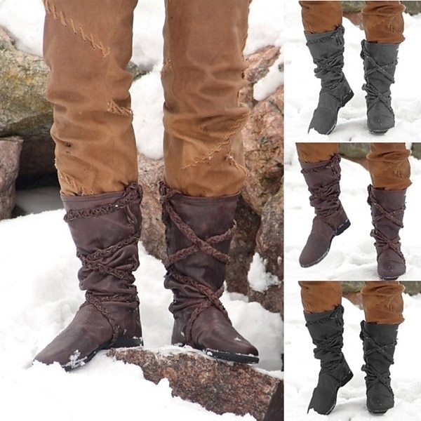 Vintage Medieval Renaissance Shoes Flat Jazz Boots Pirate Viking Men's Women's Cosplay Costume Halloween Casual Daily LARP Shoes 2023 - US $34.99 –P1