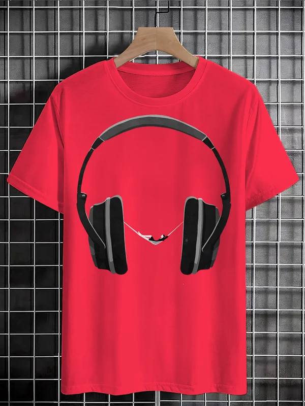 Men's Relax And Chill Out Music Headphones Graphic Print T-Shirt