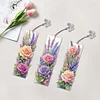 3Pcs Special Shape Rose Bouquet Diamond Painting Bookmark for Book Lovers