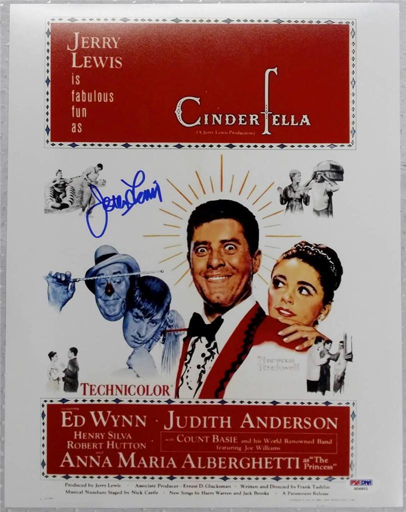 JERRY LEWIS Signed CINDERFELLA 11x14 Photo Poster painting PSA/DNA COA Full Name Auto AUTOGRAPH