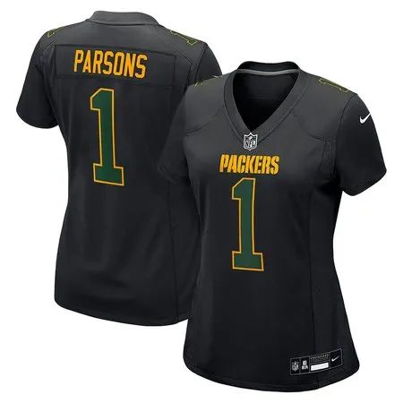 Women's Green Bay Packers #1 Micah Parsons  Carbon Black Fashion Game Jersey