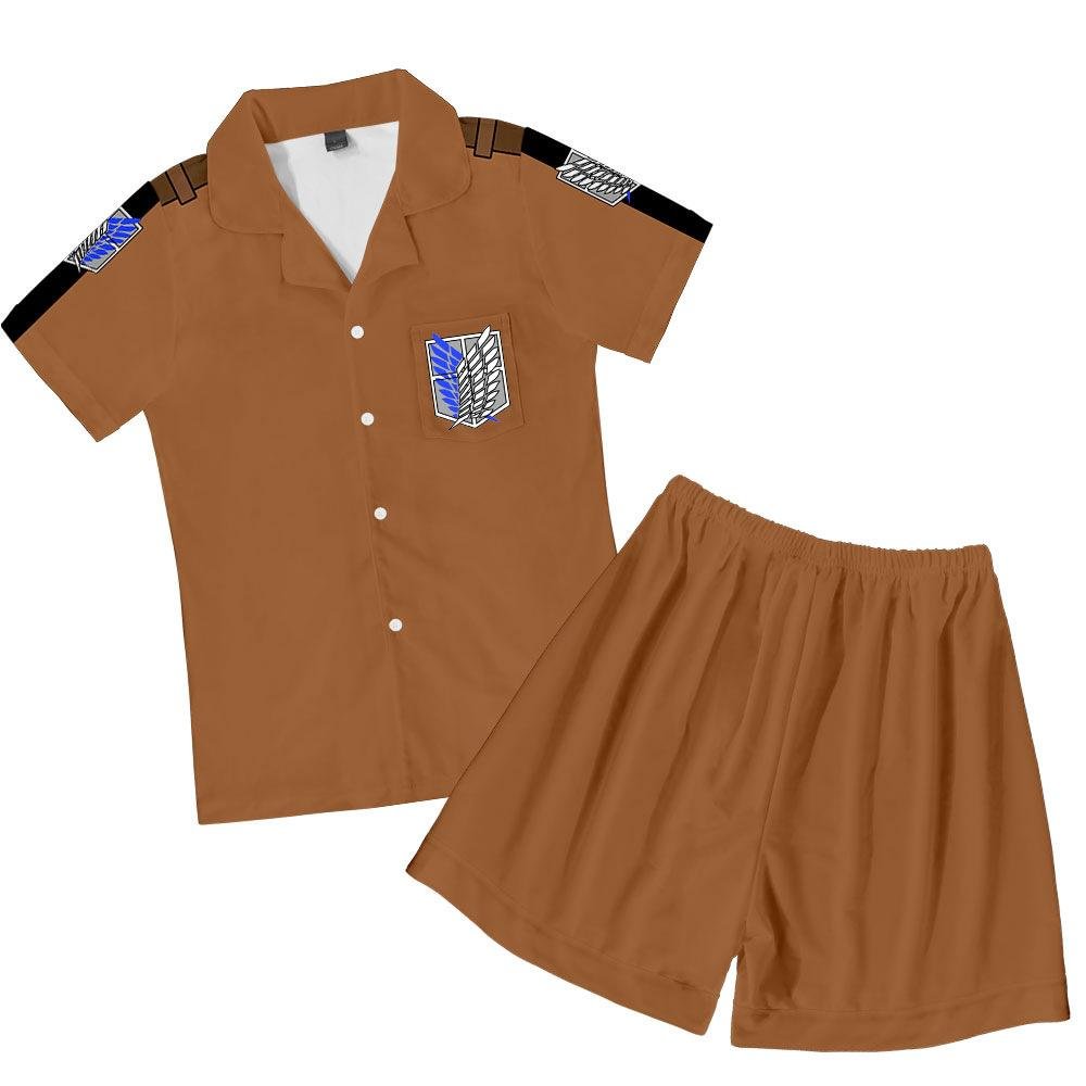 Attack on Titan Levi Pajamas Brown Cosplay Costume