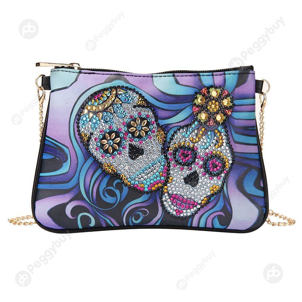 

Skull-DIY Creative Diamond Wristlet Bag, 501 Original