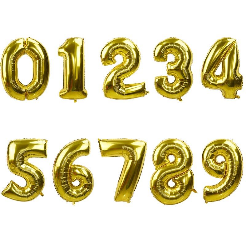 32/40 Inch Rose Gold Silver Number Foil Balloons Large Helium Globos Birthday Party Wedding Decorations Digit Figure balloon