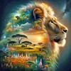 (US Only)Paint By Numbers Kit On Canvas DIY Oil Art Silhouette Lion Picture Decor40x40cm
