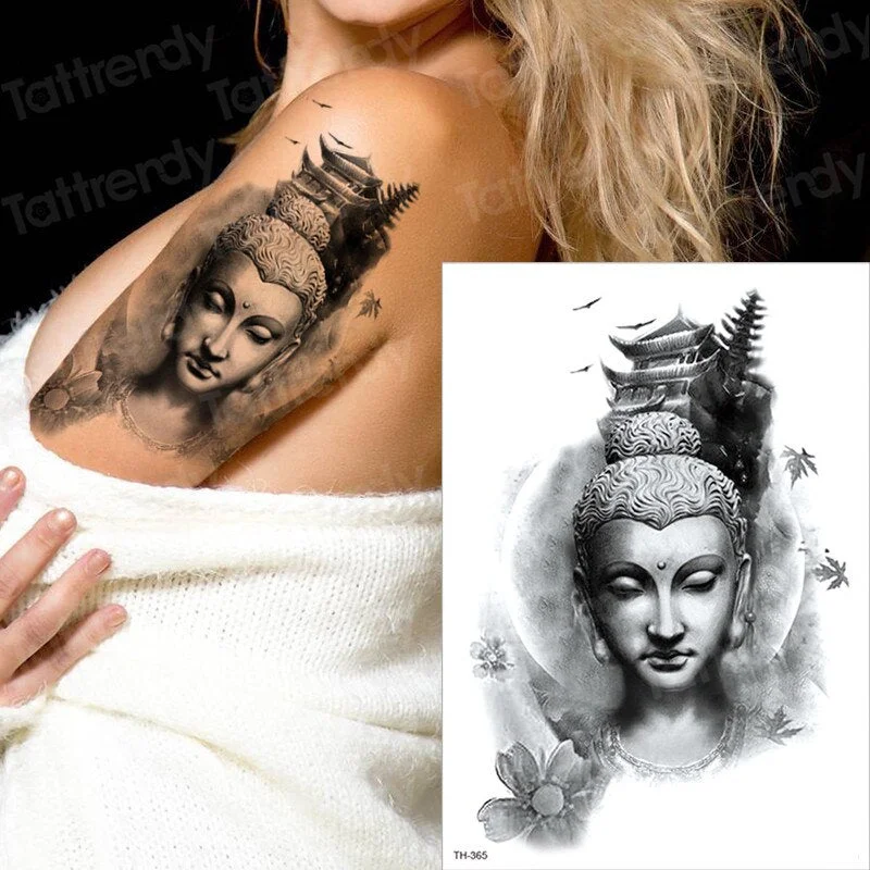 wolf temporary tattoos moon and wolf tattoo arm sleeves for men women body art black big tattoo back chest tatoo waterproof girl