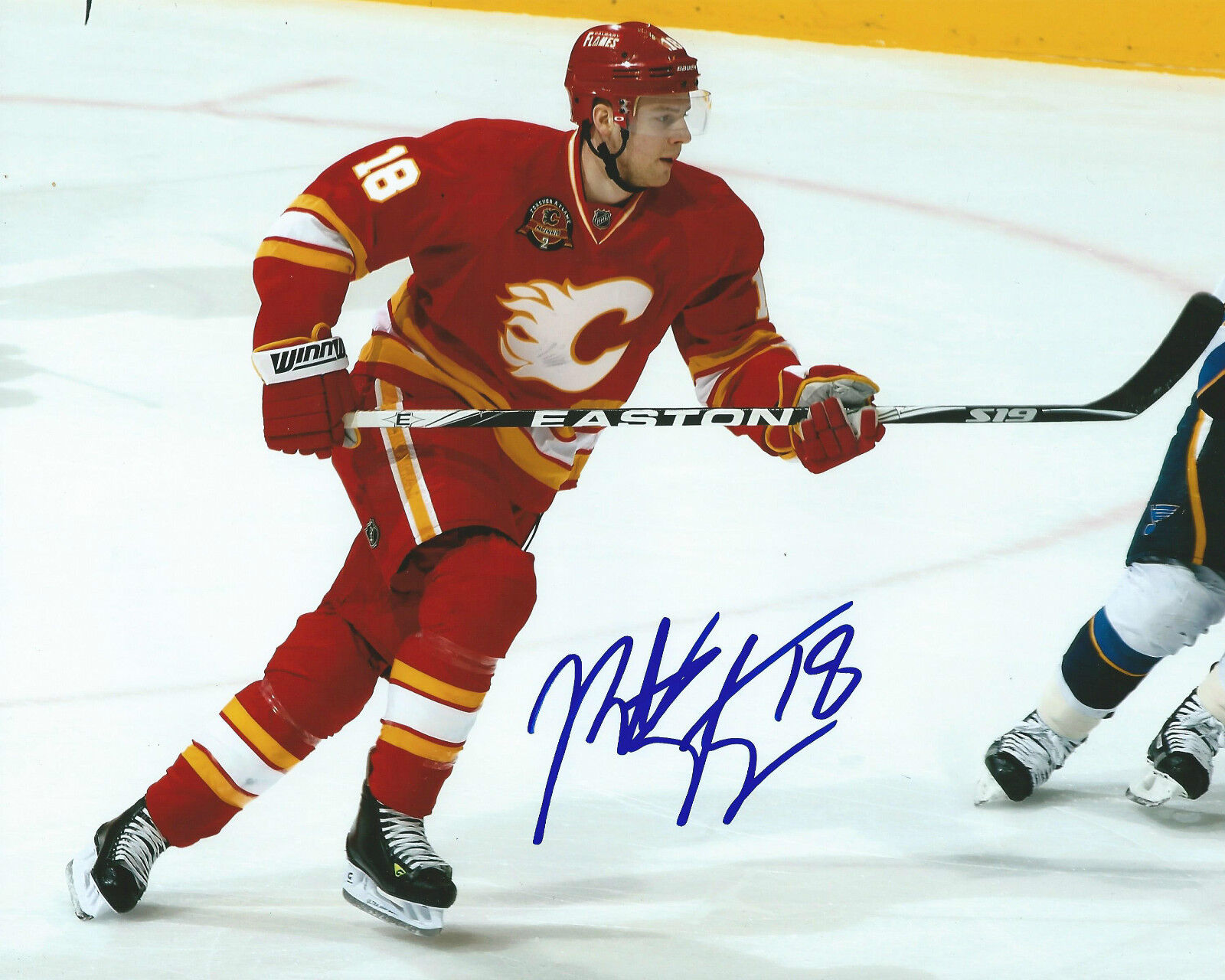 **GFA Calgary Flames *MATT STAJAN* Signed 8x10 Photo Poster painting COA**