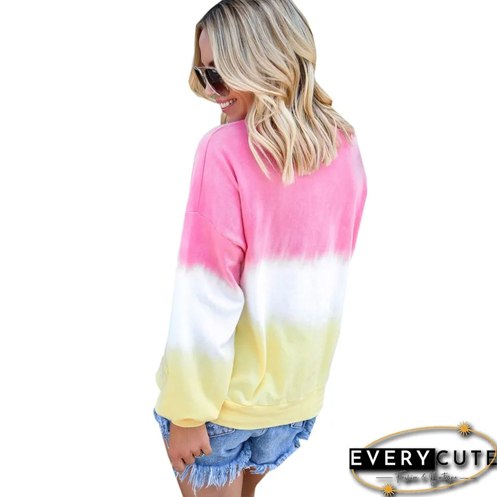 Pink Rainbow Ombre Long Sleeve Tees