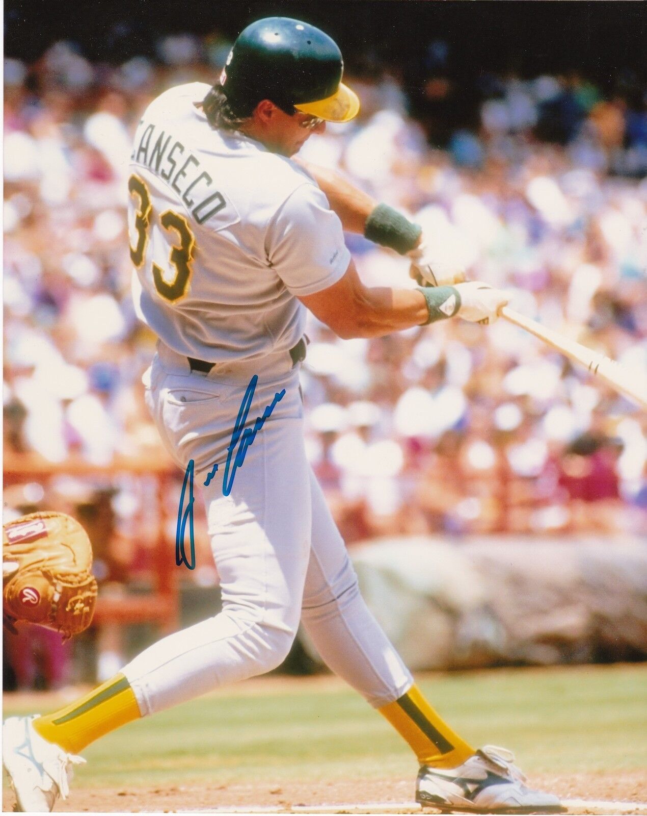 JOSE CANSECO OAKLAND A'S ACTION SIGNED 8x10