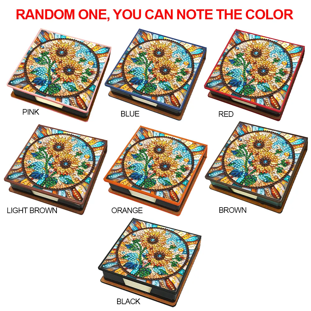 Sunflower PU Diamond Painting Notecard Box Contains 150 Sheets of Paper