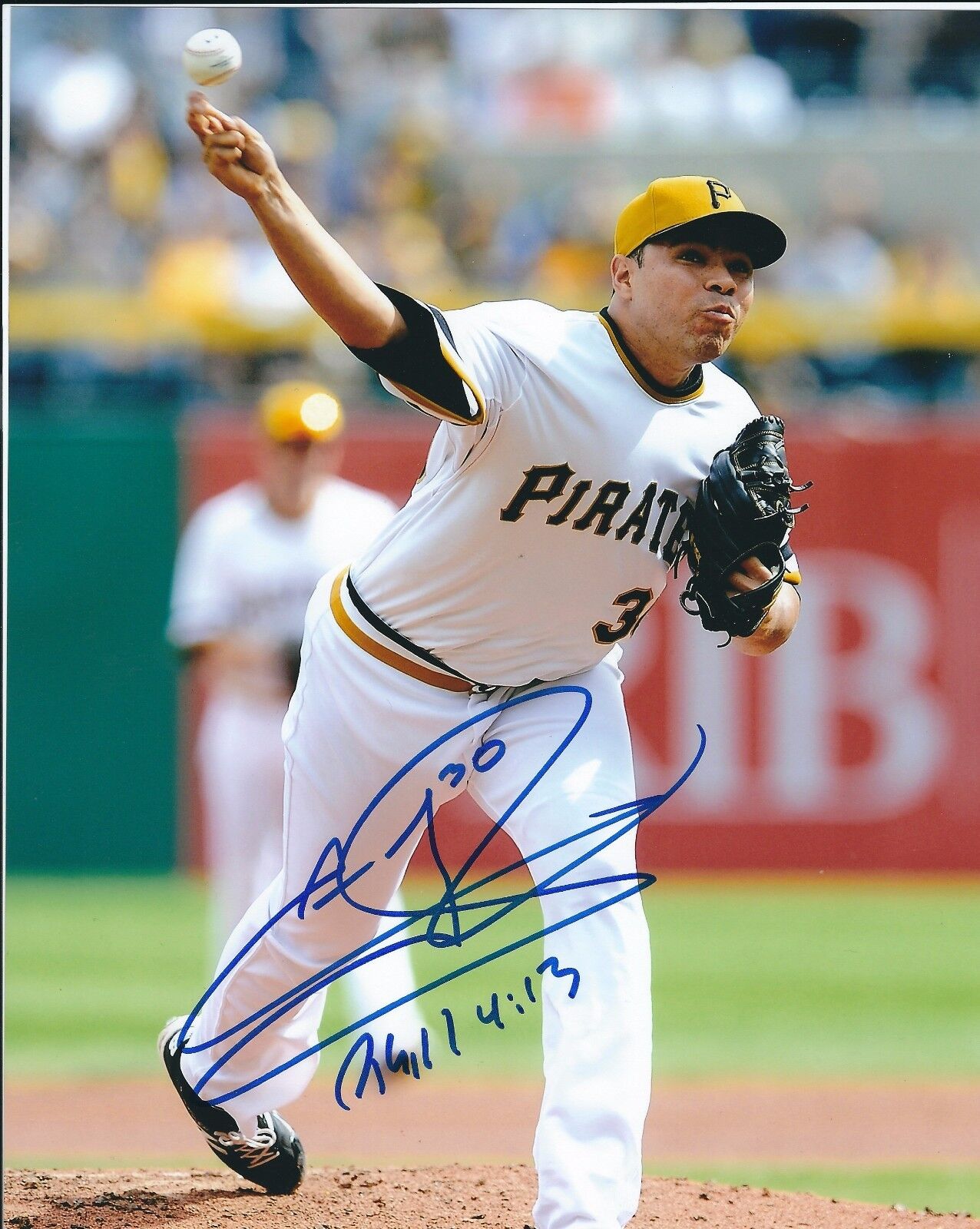 Signed 8x10 JEANMAR GOMEZ PITTSBURGH PIRATES Photo Poster painting- COA