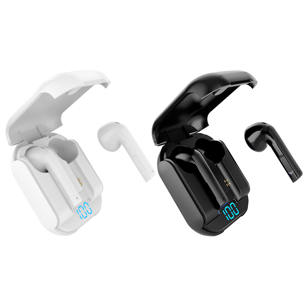 

JC-16 TWS Wireless Bluetooth Earbuds with Mic Digital Display Charging Case, White, 501 Original