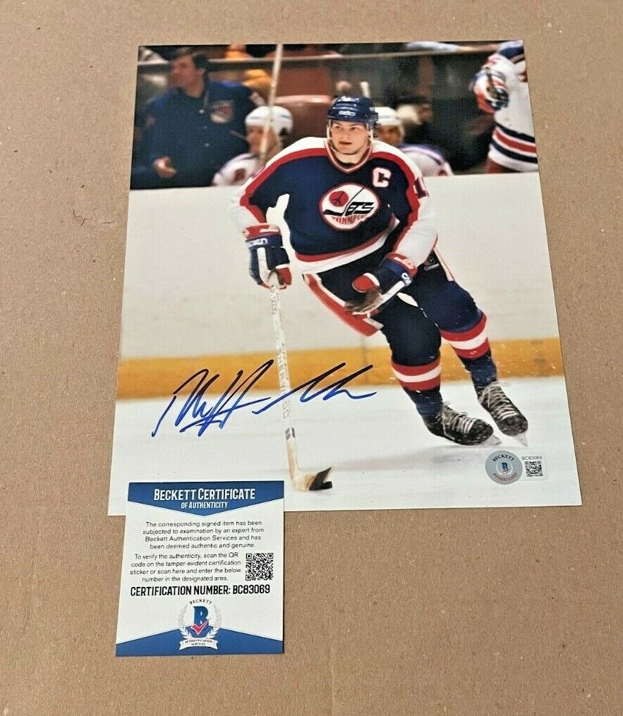 DALE HAWERCHUK SIGNED WINNIPEG JETS 8X10 Photo Poster painting BECKETT CERTIFIED BAS