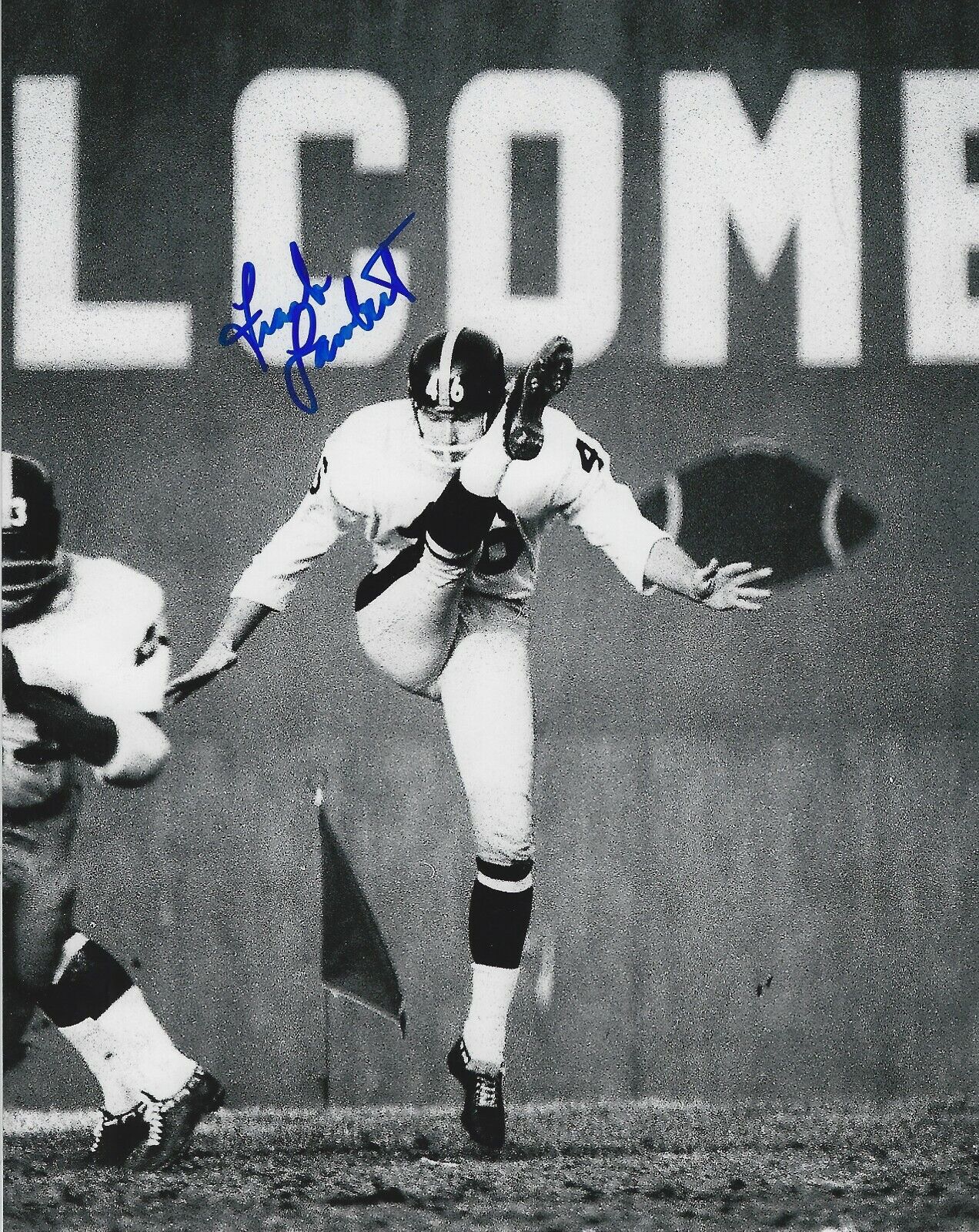 Signed 8x10 FRANK LAMBERT Pittsburgh Steelers Autographed Photo Poster painting - w/COA