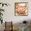 Gelb-rosa Lotus 5D DIY-Diamantkunst-Malkits f&uuml;r Wohnwanddekoration 40x40cm