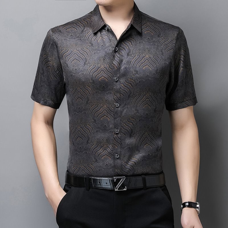 Silk Shirt Business Fashion Lapel Style