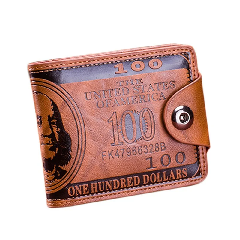 Leather Men Wallet 2022 Dollar Price Wallet Casual Clutch Money Purse Bag Credit Card Holder Fashion New billetera hombre