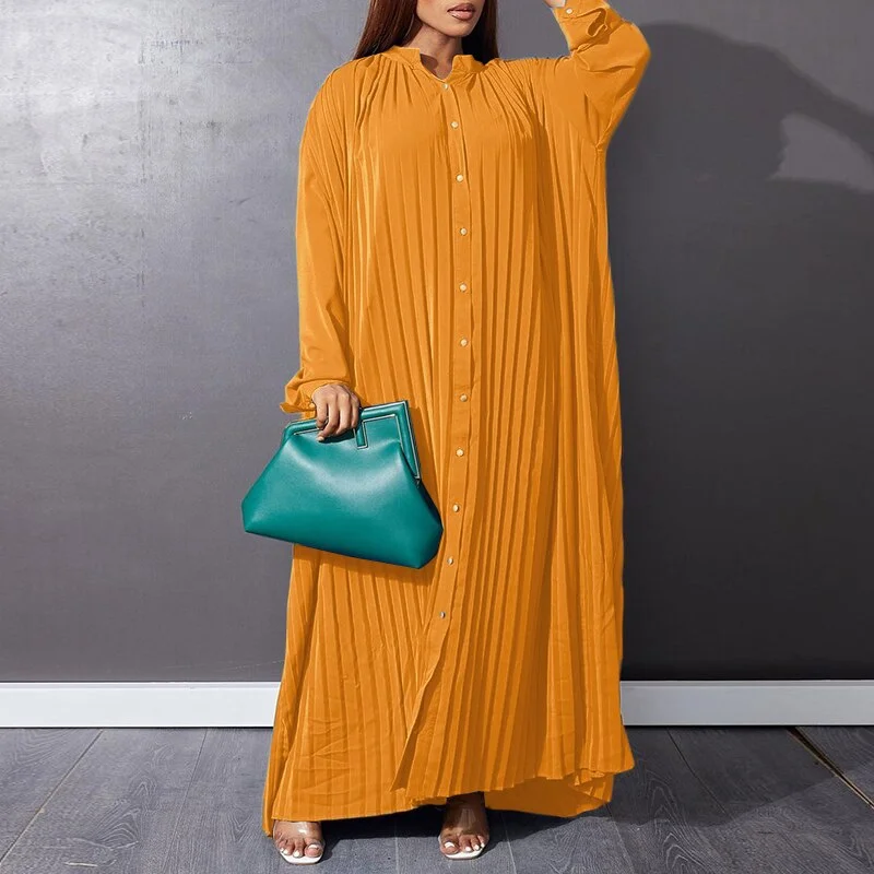 VONDA Summer Long Dress 2022 Vintage Women Maxi Sundress Long Sleeve Button Up Dress Casual Party Holiday Loose Shirt Vestidos