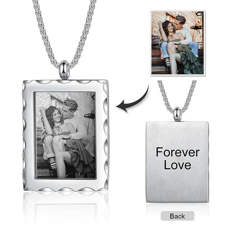 Personalized Picture Dog Tag Necklace with Engraving Embossed Printing ,Custom Necklace with Picture and Text