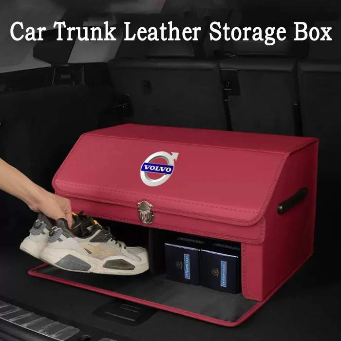 🔥Exclusive logo Car Trunk Leather Storage Box