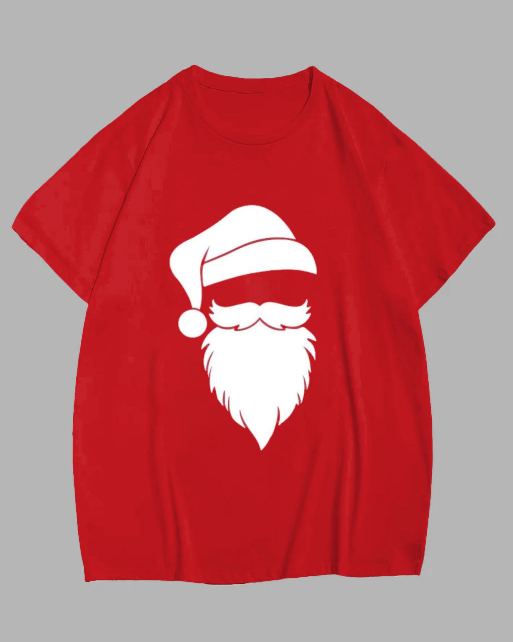 Big and Tall Men's Santa Beard Graphic Red Short Sleeve T-Shirt