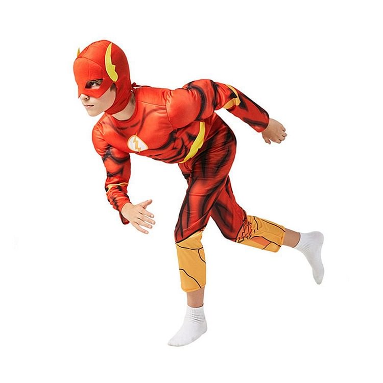 Mayoulove Boys Barry Allen The Flash Kids Halloween Party School Cosplay Costume-Mayoulove