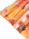 Floral-Print Backless Bandage Bohemia Pleated Maxi Dress