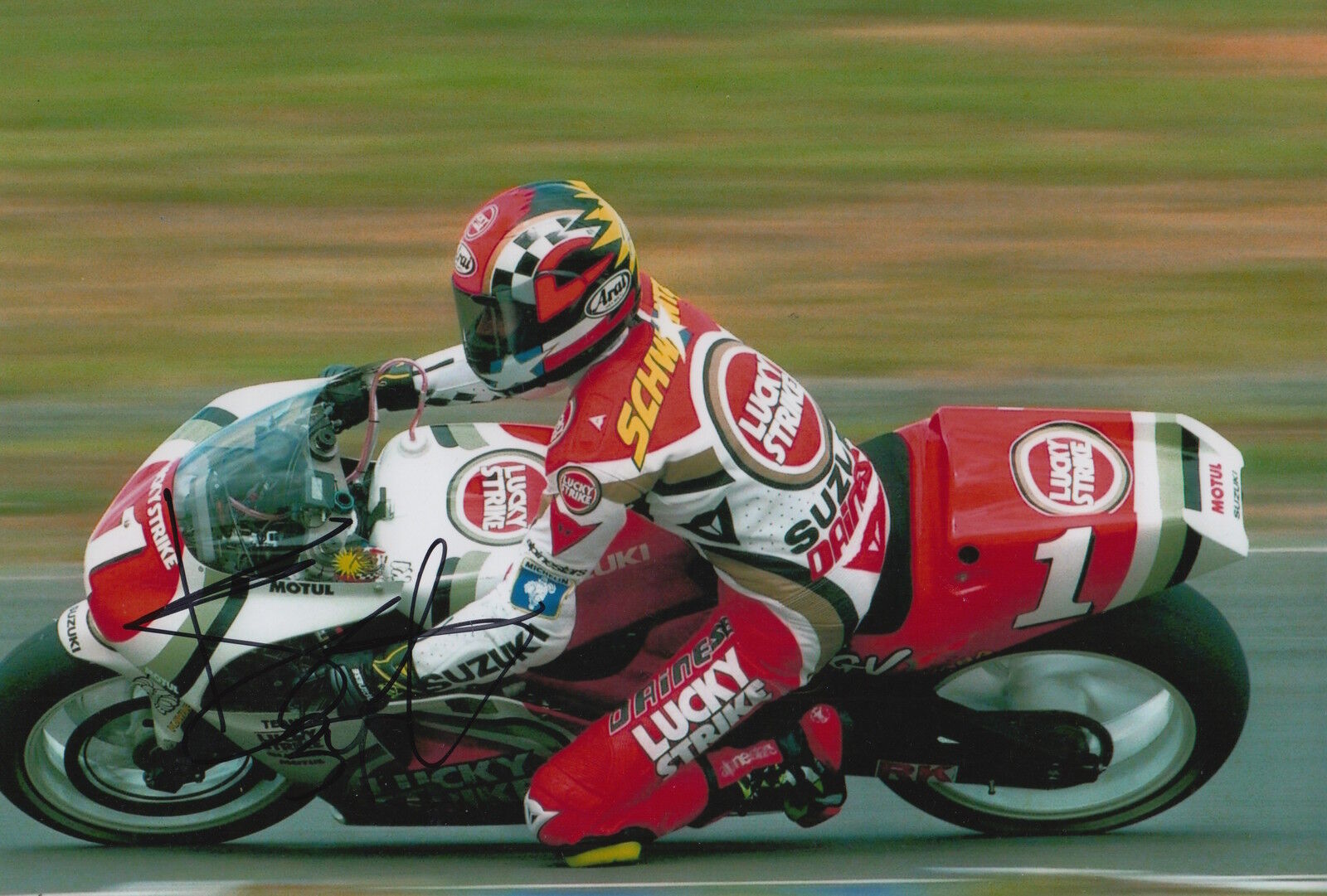 Kevin Schwantz Hand Signed 12x8 Photo Poster painting Lucky Strike Suzuki.