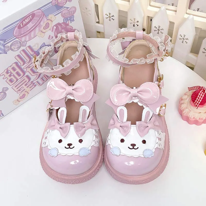 Round Toe Bunny Lolita Mary Janes Shoes